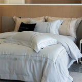 Popxstar  1000TC Egyptian Cotton Brushed Jacquard Embroidery Luxury Solid Color Bedding Set Duvet Cover Flat/Fitted Sheet Pillowcases 4Pcs