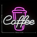 Coffee Led Neon Signs For Wall Decor, For Living Room Bistro Cafe Shop Man Cave Party Led Art Wall Decorative Lights