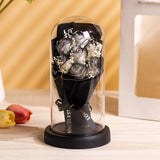 Popxstar  Eternal Rose LED Light Acrylic Cover Flower Valentines Day Gift Wedding Party Decor Artificial Rose Flowers Light Christmas Part