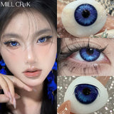 Hot Sale 1Pair Blue Colored Contact Lenses for Eyes Myopia Power Prescription Eye Lens Anime Cosplay Pink Pupils Lens