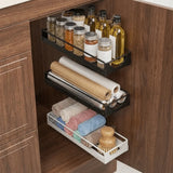 Carbon Steel Narrow Storage Rack Wall Mounted Space Saving Expandable Gap Shelf Punch Free Sliding Storage Rack Pantry