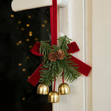 Popxstar Christmas Pendant Bells With Bows And Pine Cones Xmas Tree Hanging Pendant For Navidad New Year Christmas Decorations