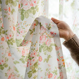 American Style Floral Curtains for Bedroom Living Room Study Vintage Rose Pattern Semi Sheer Pastoral Drapes Fresh Cottage Style