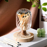 Popxstar Helix Shaped Glass Matches Cloche Decorative Glass Matches Cloche for 4 Inch Candle Matches Trendy Fireplace Display Decor