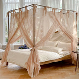 Summer Princess Palace Mosquito Net without Frame Romantic Three-door Lace Bed Curtain Home Decor