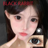 Popxstar 14.50mm Soft Contacts Lenses for Eye Color Change with Power Dolly Eyewear Accessories lentes de contacto Black Rabbit