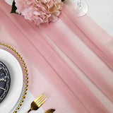 Popxstar Chiffon Table Runner Sheer Fabric Silk for Boho Sheer Fabric Wedding Arch Overlay Draping Decoration Birthday Party Table Decor