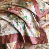 Popxstar  1000TC Egyptian Cotton Vintage Oil Painting Style Flowers Print Bedding Set Duvet Cover Flat/Fitted Bed Sheet Pillowcase 4Pcs