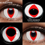 Popxstar  1 Pair yellow cosplay color contact lenses for eyes crazy Halloween cat Eye makeup Role playing Eye cosmetics red lens