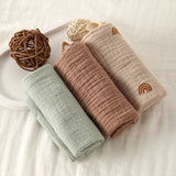 Popxstar Soft Absorbent Gauze Cotton Baby Square Towels Infant Wash Hand Face Towels Crepe Muslin Saliva Wipe Face Cloths for Babies