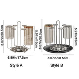 Stainless Steel Rotating Cup Holder Large Capacity Upside-Down Cup Drying Rack Saving Space with Tray Glass Cup Stand Cabinet