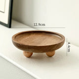Popxstar Retro Japanese Solid Wood Tray Earring Jewelry Plate Perfume Shelf Cosmetics Storage Entrance Key Storage Tray Home Decorations