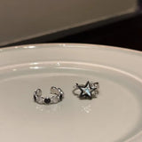 Popxstar New Y2K Kpop Lucky Star Ring Heart Adjustable Irregular Geometric Punk Retro Women Crystal Ring Set Fashion Girls Jewelry Gifts