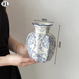 Popxstar  Ceramics Nordic Vase Flower Vase Bedroom Kitchen Tabletop Vase Modern Decorative Vase Ceramic Vase Home Ramadan Decoration Vase