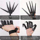Popxstar Halloween Articulated Fingers Scary Fake Fingers Skeleton Hand Cosplay Finger Glove Realistic Horror Ghost Claw Prop Party Decor