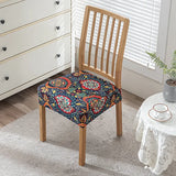 Flowers Print Chair Seat Covers Removable Washable Anti-Dust Stretch Spandex Dining Room Upholstered Chair Cushion Slipcover