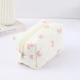Popxstar 1 pc exquisite bowknot single-layer pencil case, floral pattern design storage bag, a must-have for back to school season
