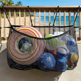 Large Capacity Swimming Pool Hanging Storage Bag Folding Heavy Duty Swimming Pool Bag Adjustable Kids Toys Storage Bags