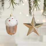 Popxstar 2Pcs/Set Christmas Tree Hanging Ornament Cake Snowman Pendant Navidad Home Xmas Gifts New Year Christmas Decoration 2025