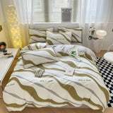 Popxstar  High-quality Home Pure Cotton Bedding Set 100% Cotton Skin-friendly Queen Duvet Cover Set with Sheets Comforter Cover Pillowcase