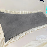 Popxstar Length Sleeping Pillowcase with Ruffle Winter Couple Double Fleece Flannel Warmth Big Size Pillow Covers Home Bedding 45*180cm