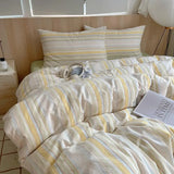 Single Double Exquisite Stripe 1Duvet cover+2Pillowcases 100%Cotton Experience Hotel-Like Comfort with Unparalleled Softness