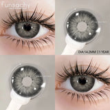 Popxstar  1 pair Colorcon Contact Lenses for Eyes Black Lenses Beautiful Cosmetic Pupil Blue Lenses Big Eyes Contacts Lens Yearly