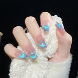 Popxstar  24pcs Round Fake Nails Cat Eye Glitter Press on Nail Full Cover Wearable Artificial Nail Tips for Girls Gifts Free Shipping