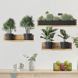 Popxstar 3PCS Green Plant Cactus Potted Wall Stickers for Bedroom Living Room Bathroom Home Decoartion Wall Decals