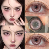Popxstar  Color Contact Lenses With Degree Pink Pupils Beautiful Contact Korean Lenses Makeup Yearly Use 2pcs/pair Fast Shipping