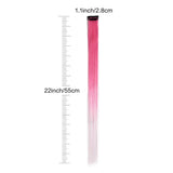 Popxstar 6pcs/pack Colored Party Highlights Clip in Hair Extensions for Girls 22 inches Multi-colors Straight Hair Synthetic Hairpieces