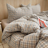 Popxstar  Nordic Ins Bedding Set Pure Cotton Duvet Cover Set Skin-Friendly Single Twin Full Queen Size Flat&Fitted Sheets Bed Sheets Set
