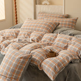 Popxstar  Winter Flannel Solid Color Duvet Cover for Winter Soft Warm Keep Warm Bed Quilt Covers Milk Velvet Queen King Bed Home Textiles