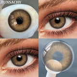 1 Pair Blue Color Contact Lenses Grey Pupils Fashion Natural Soft Lens Eye Makeup Contacts Cosmetics Color Lens Yearly