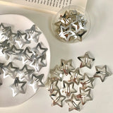 Popxstar 2/50Pcs Y2K Silver Star Hair Clips for Girls Filigree Star Metal Snap Clip Hairpins Barrettes Hair Jewelry Nickle Free Bobby Pin