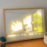 Popxstar INS LED Painting Light Dimming Wall Lamp Artwork Gift Indoor  Bedroom Table Lamp Sunlight Window Wooden Photo USB Night Luminou