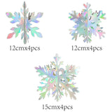 Popxstar  6pcs 3D white/laser snowflake hanging decorations, Christmas snowflakes, winter wonderland, New Year's party home decorations