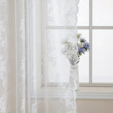 Popxstar room inspo ideas 1 Piece Vintage Floral Embroidery Clear Lace Curtain Panel - Privacy & Light Filtering, Machine Washable