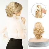 Popxstar Claw Ponytail Clip in Wavy Hair Extensions Short Curly Ponytail 12 Inch Natural Wave Hair Accessories for Women Girls Daily Use