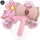 Popxstar  5pcs Bow Balloon Birthday Decorations Bow Tie Pink Balloon Bow Balloon Wedding Bride Shower Birthday Girl Decoration Bow Balloon