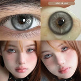 Popxstar  -(2pcs)1Pair Myopia Color Contact Lenses for Eyes Fashion Prescription Lenses Beauty Pupils Blue Green Brown Grey Lenses