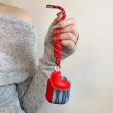 Popxstar  Stripe Love Heart Lanyard For AirPods 4 2024 New Earphone Case For AirPods Pro 2 3nd Generation Wireless Bluetooth Charging Box