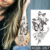 Popxstar Waterproof Temporary Tattoo Sticker snake flower rose Flash Tatoo sexy Arm Large Size Black Wrist Fake Tatto For Body Art Women