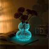 Romantic Luminous glass vase transparent mushroom calabash wave hydroponics dried flowers living room home decoration ornament