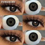 Popxstar  1 Pair Natural Color Contact Lenses for Eyes Brown Lenses Colorcon Korean Lens Yearly Beautiful Grey Eyes Big Black Len
