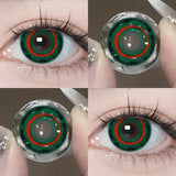 1pair Green Halloween Color Contact Lenses Crazy Circle Lens Anime Softlens