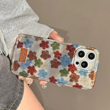 Popxstar  Vortex Shell IND Green Blue And Red Flowers Designed Phone Case For iPhone 17 16 15 14 Pro Max 13 12 11 XS XR 7 8 Plus 16e Cover