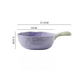 Ceramic Handle Bowl Household Large Capacity Fruit Salad Bowl Instant Noodle Handle Bowl