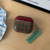 Popxstar  Retro Style Grid Pattern Gloss Soft Cover Case for AirPods 4/3/2/1 Pro 2 Wireless Bluetooth Earphone Shell Good Lucky Pendant