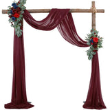 Popxstar Chiffon Wedding Arch Draping for Ceremony Reception Decorations Pink Sheer Fabric Curtains for Party Stage Bridal Shower
